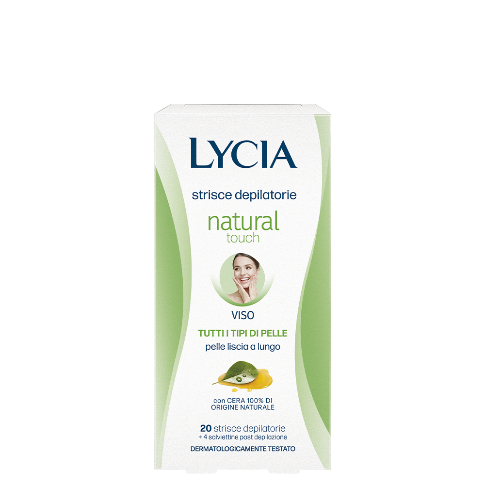 lycia Strisce Depilatorie Viso Natural Touch 20 Strisce + 4 Salviettine.png